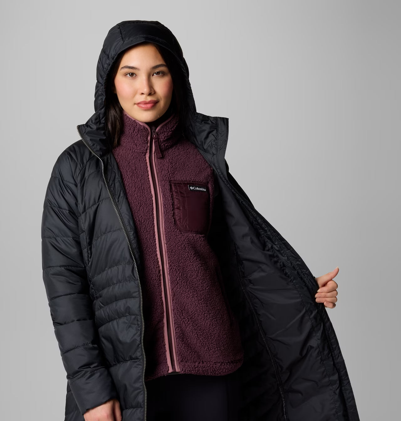 Parka Karis Gale Larga Negra Mujer Columbia