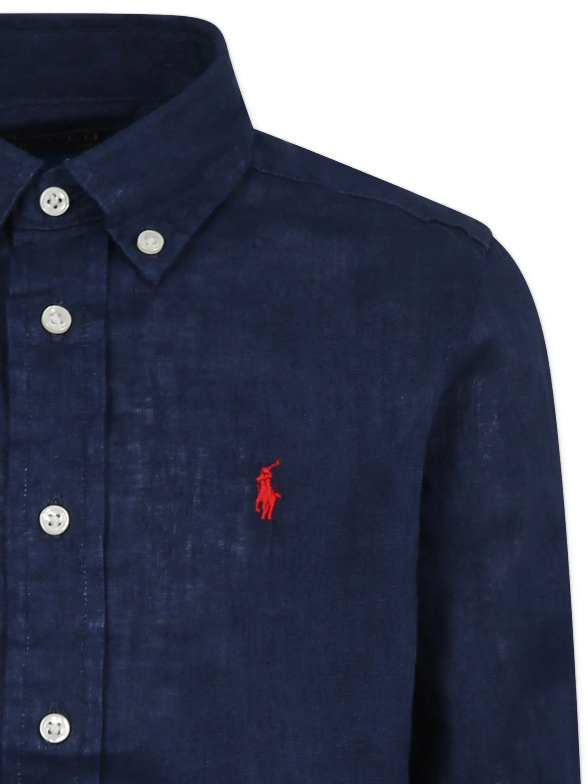 Camisa Azul Lino Juvenil Polo Ralph Lauren