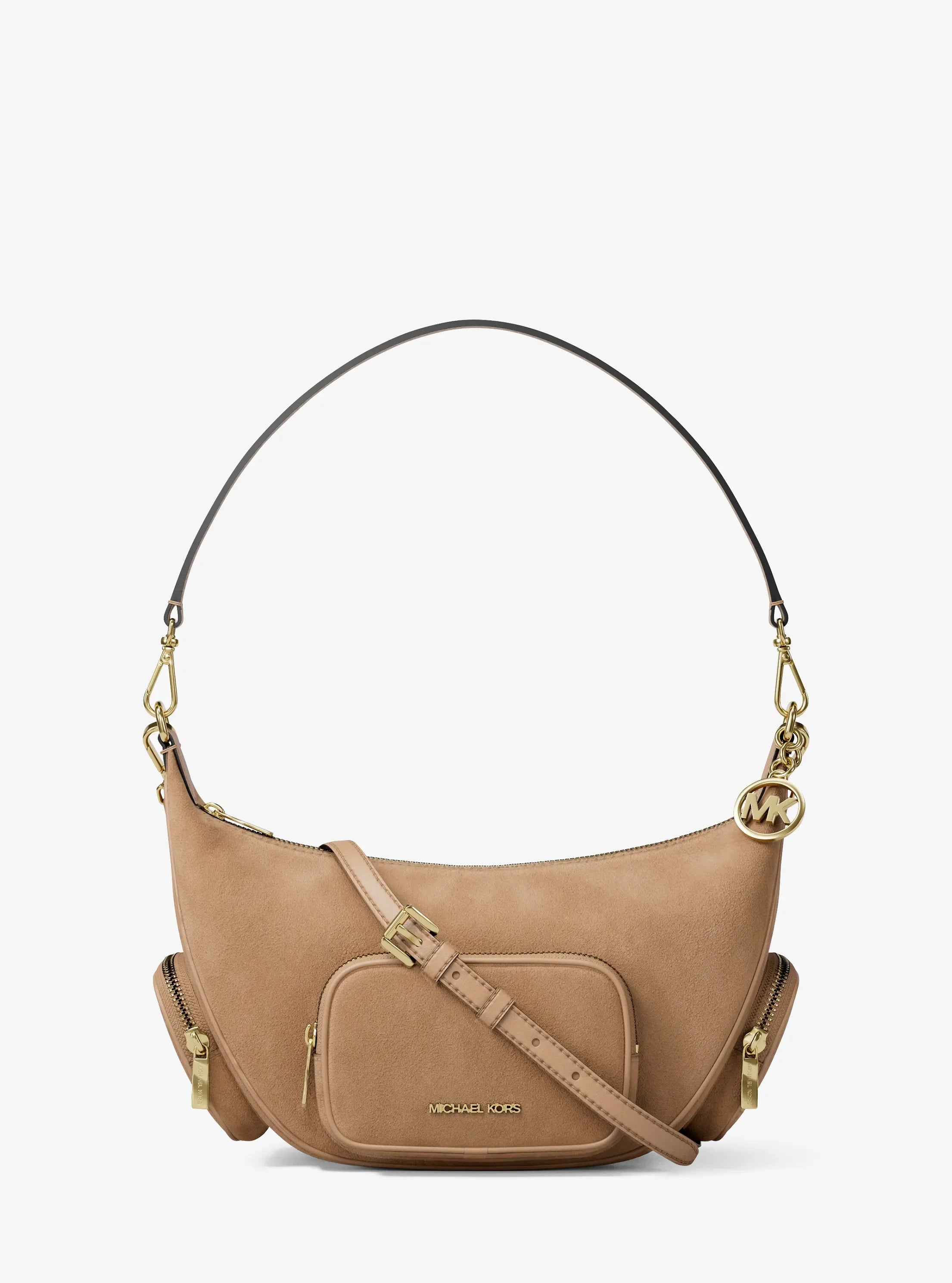 Cartera Convertible Merritt Gamuza Beige Michael Kors