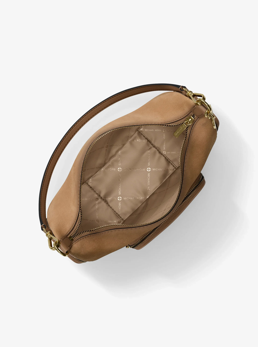 Cartera Convertible Merritt Gamuza Beige Michael Kors