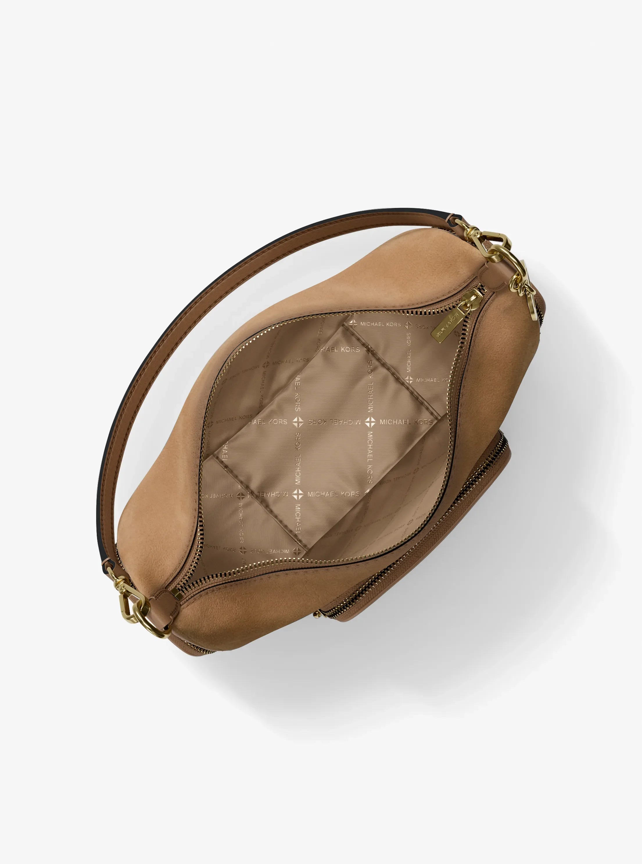 Cartera Convertible Merritt Gamuza Beige Michael Kors