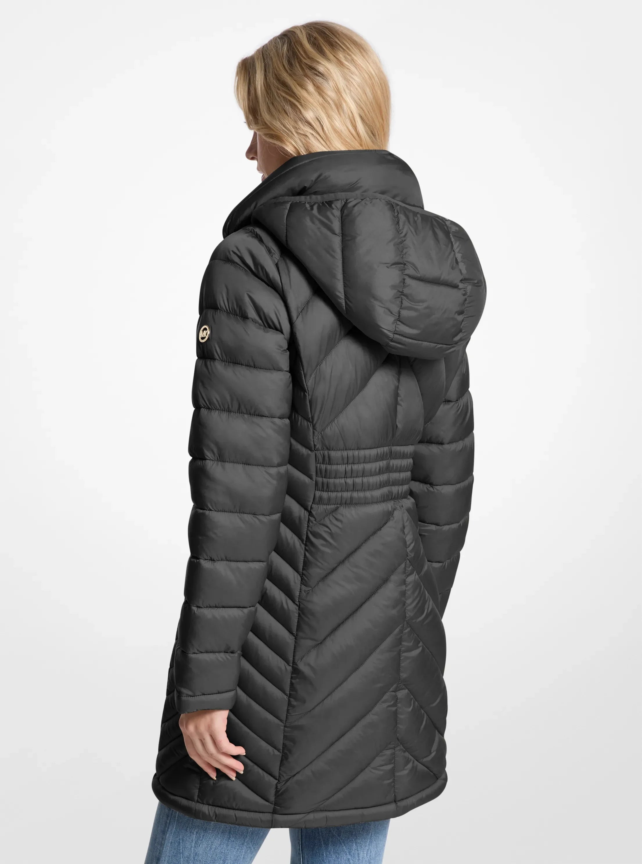 Parka Larga Doble Cierre Negra Michael Kors