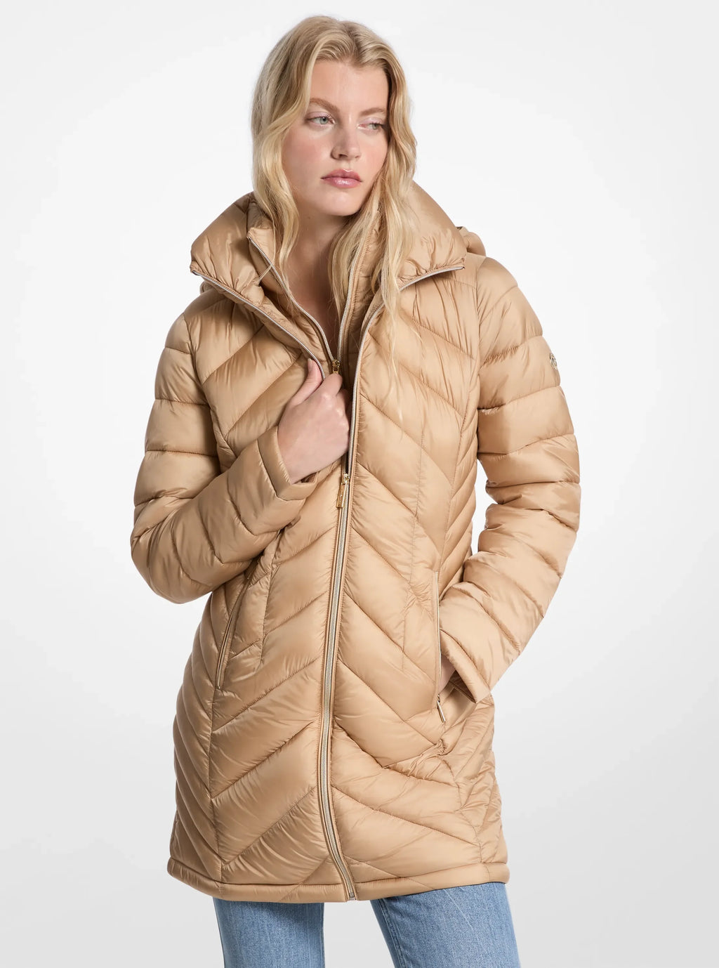Parka Larga Doble Cierre Khaki Michael Kors