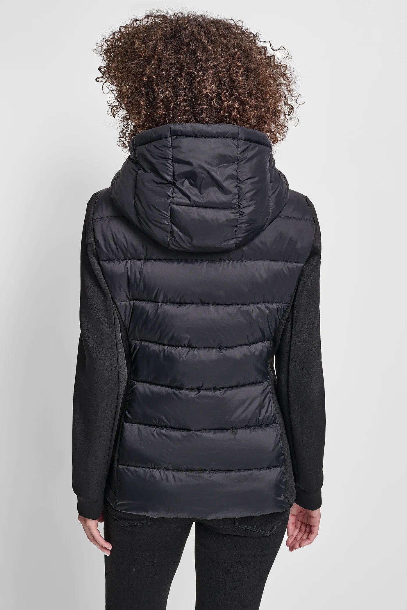Chaqueta con Gorro Negra DKNY