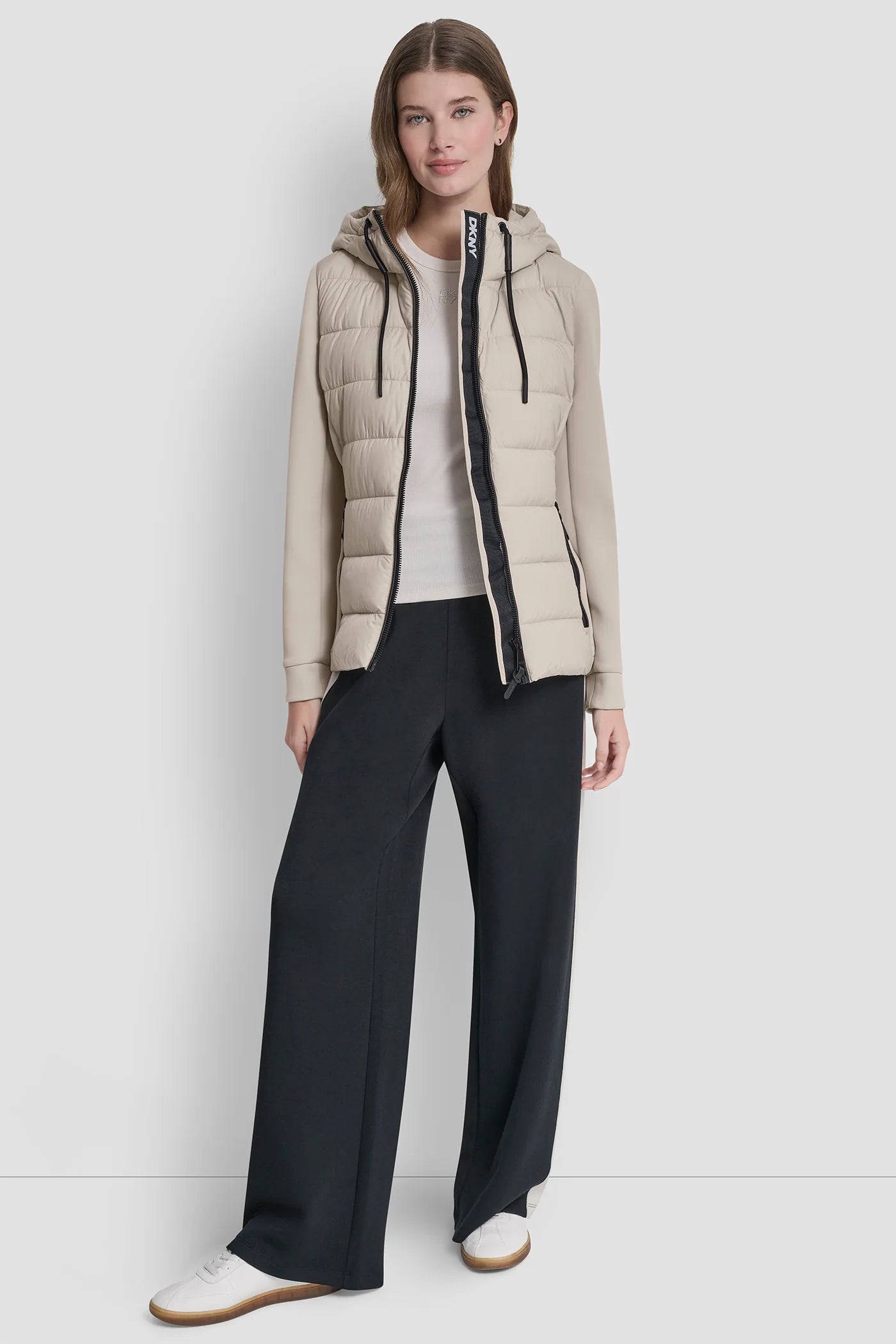 Chaqueta con Gorro Vapor Grey DKNY