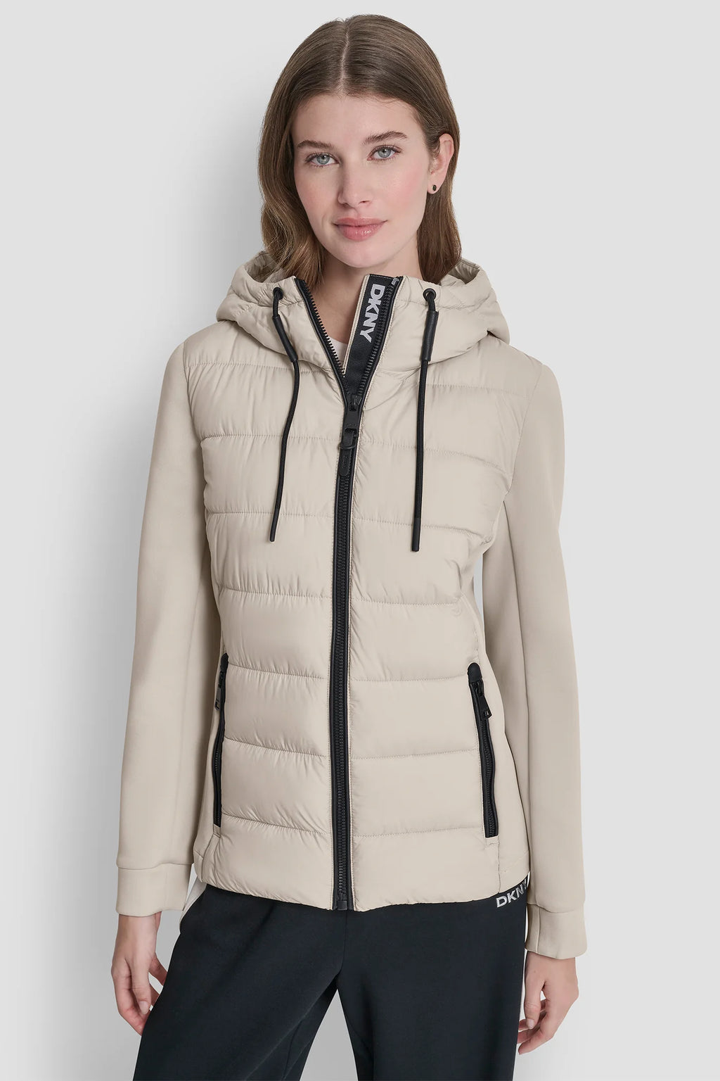 Chaqueta con Gorro Vapor Grey DKNY