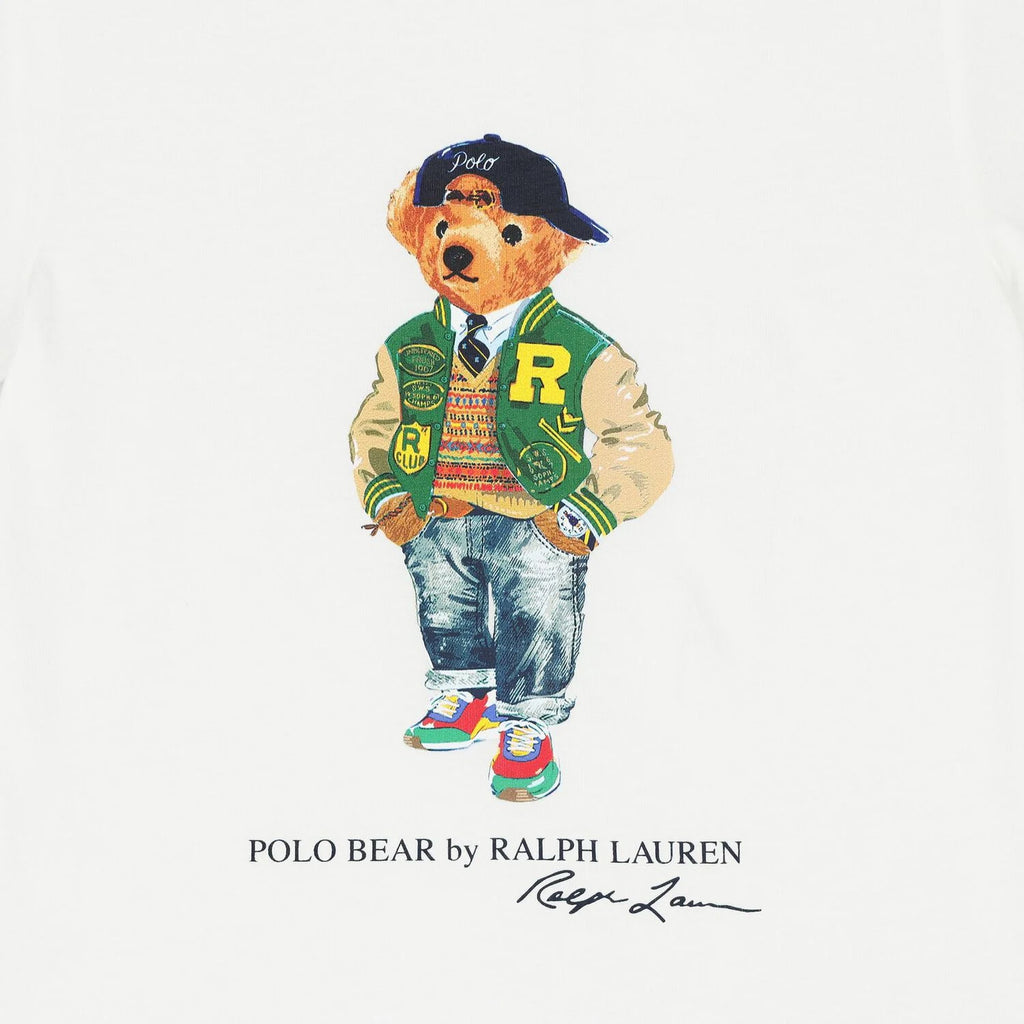 Polera Blanca Algodón Juvenil Polo Bear