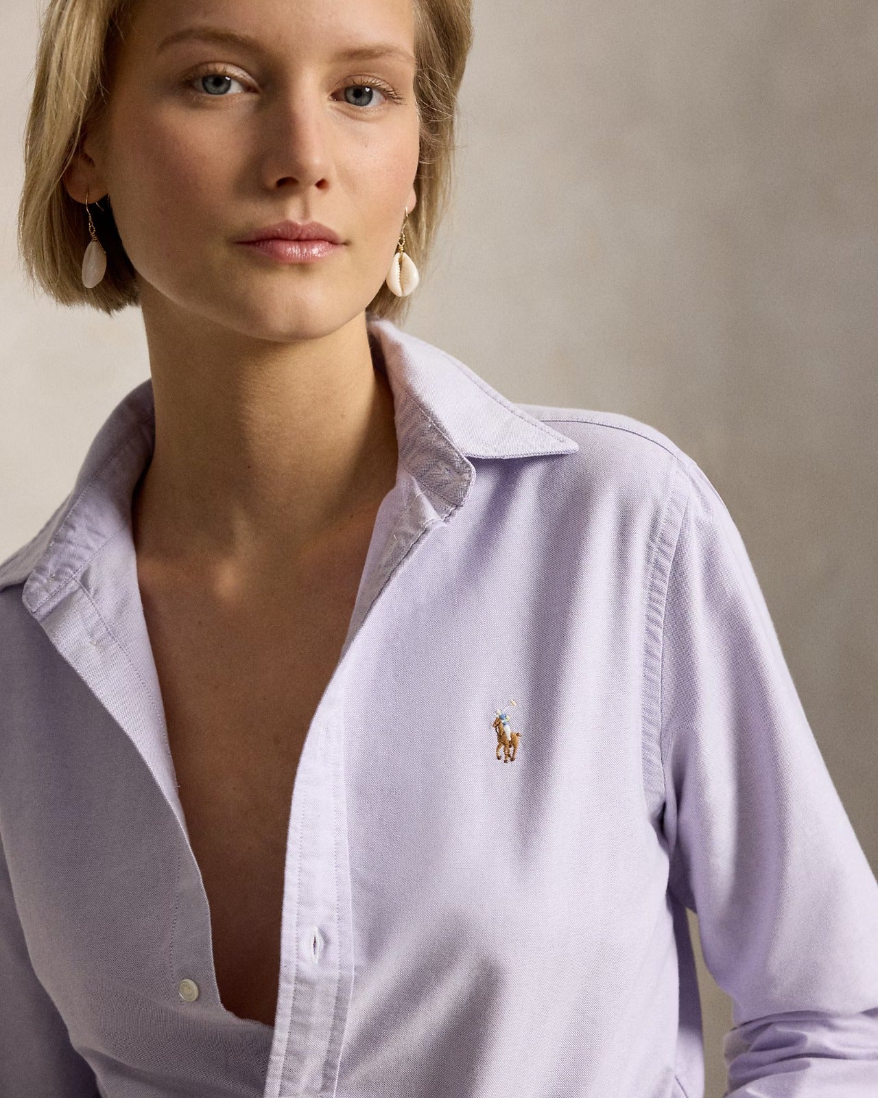 Camisa Oxford Lavanda Algodón Adulto Polo Ralph Lauren
