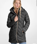 Parka Larga Doble Cierre Negra Michael Kors