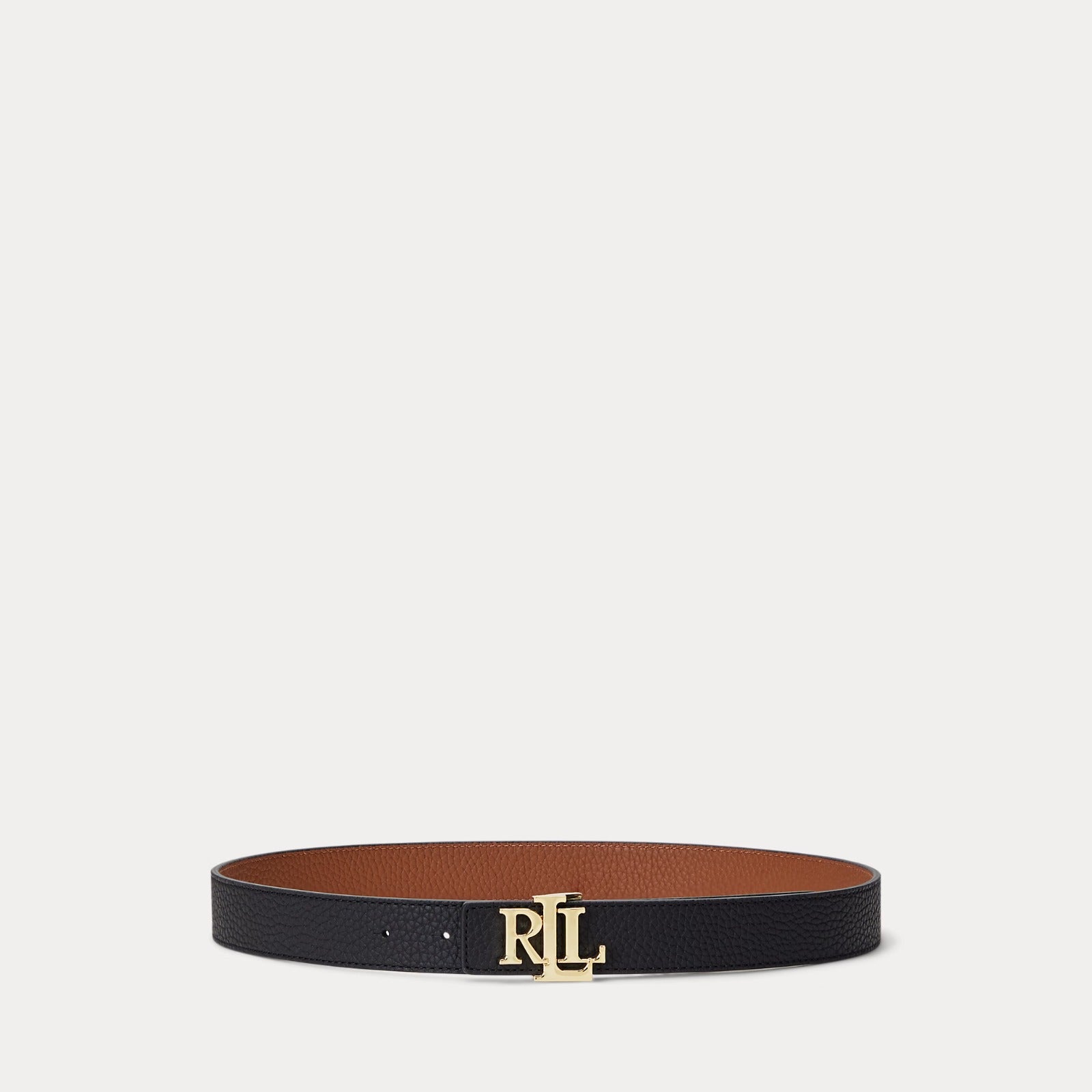 Cinturón Lauren Tan/Negro Cuero Reversible 4 cm Ralph Lauren