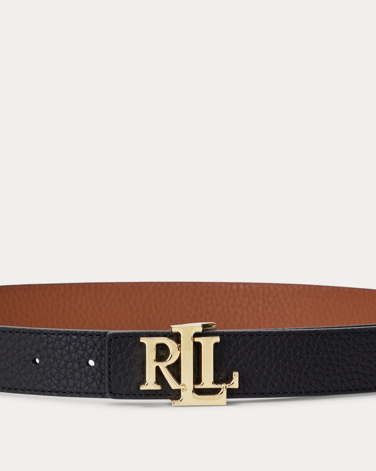 Cinturón Lauren Tan/Negro Cuero Reversible 3 cm Ralph Lauren