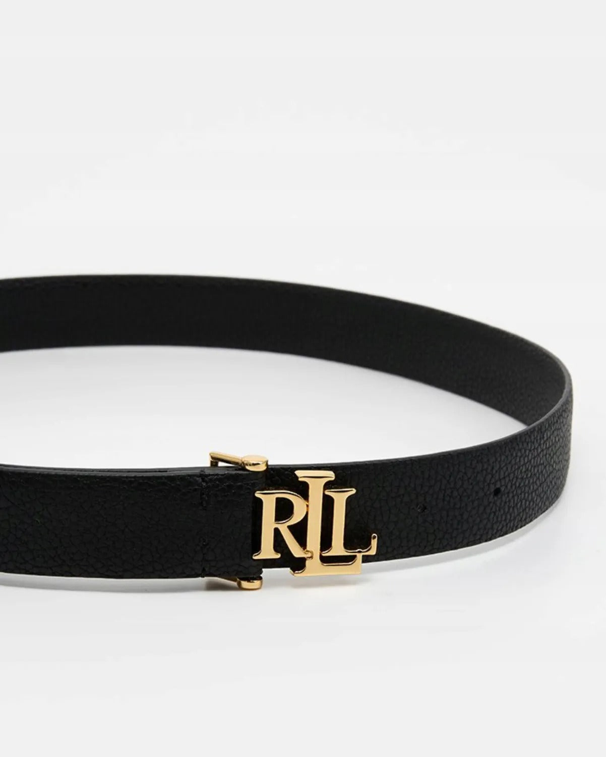 Cinturón Negro Cuero Fijo 3 cm Ralph Lauren