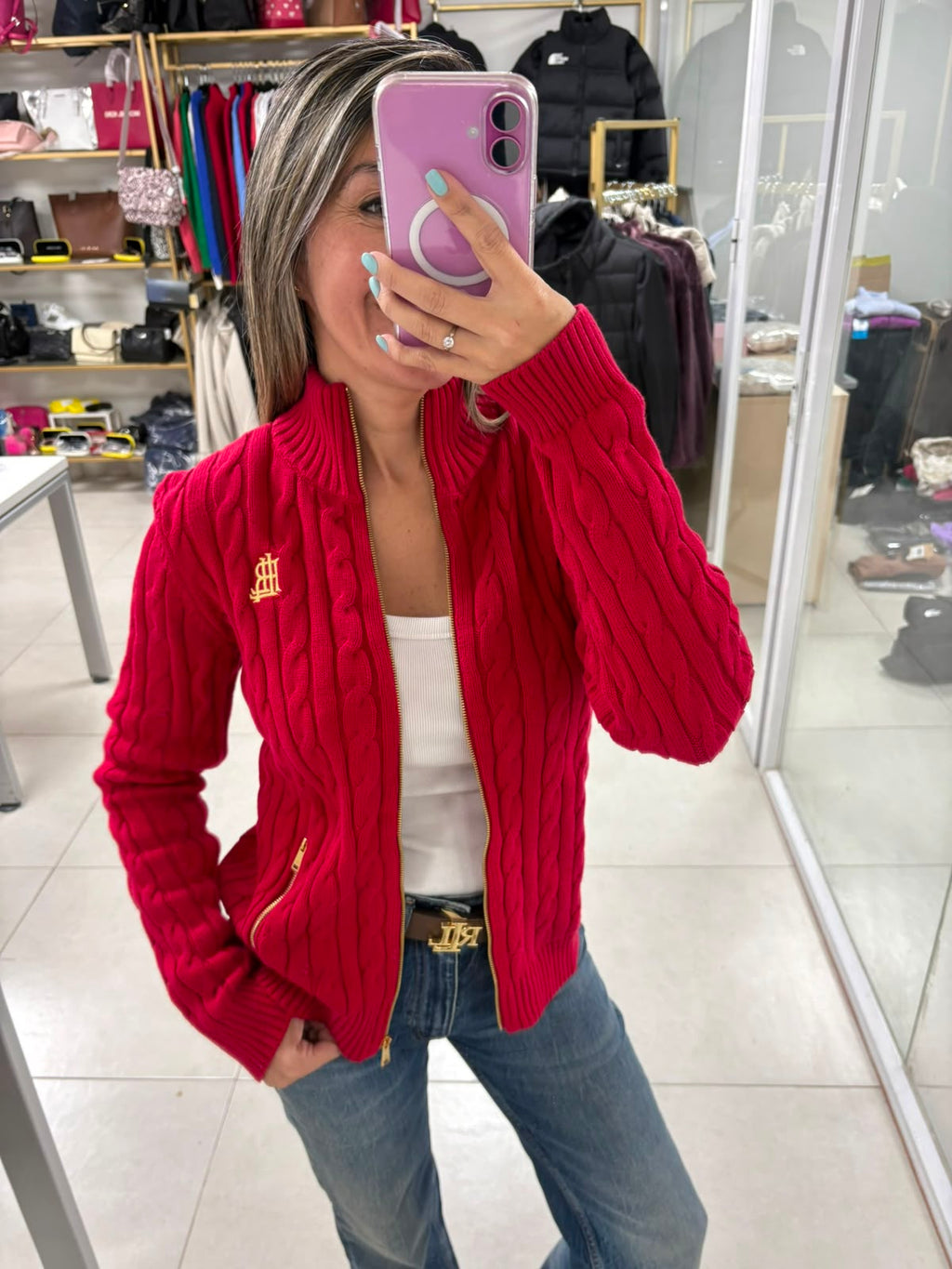 Sweater Rojo Algodón Adulto Mujer Polo Ralph Lauren