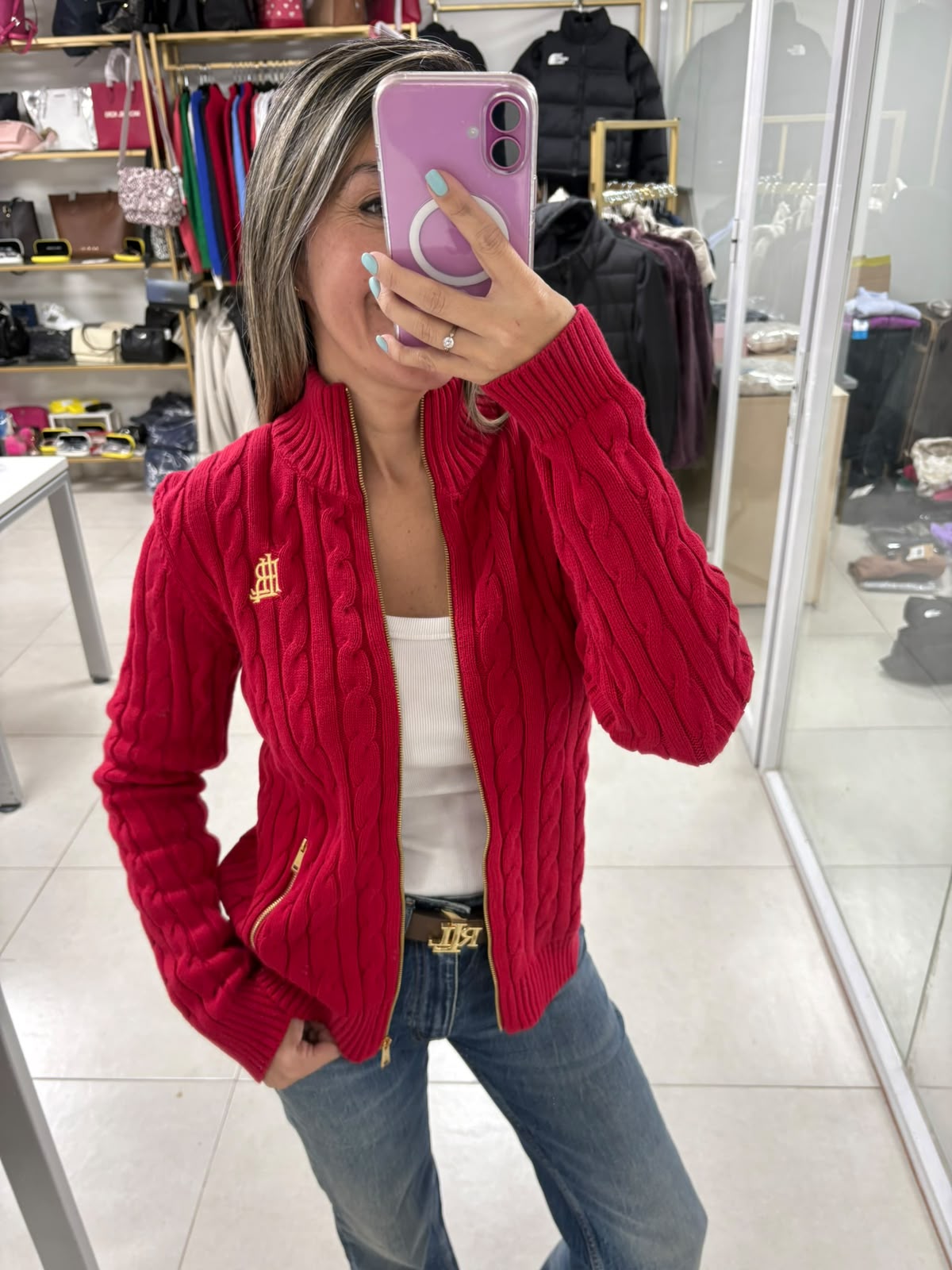 Sweater Rojo Algodón Adulto Mujer Polo Ralph Lauren