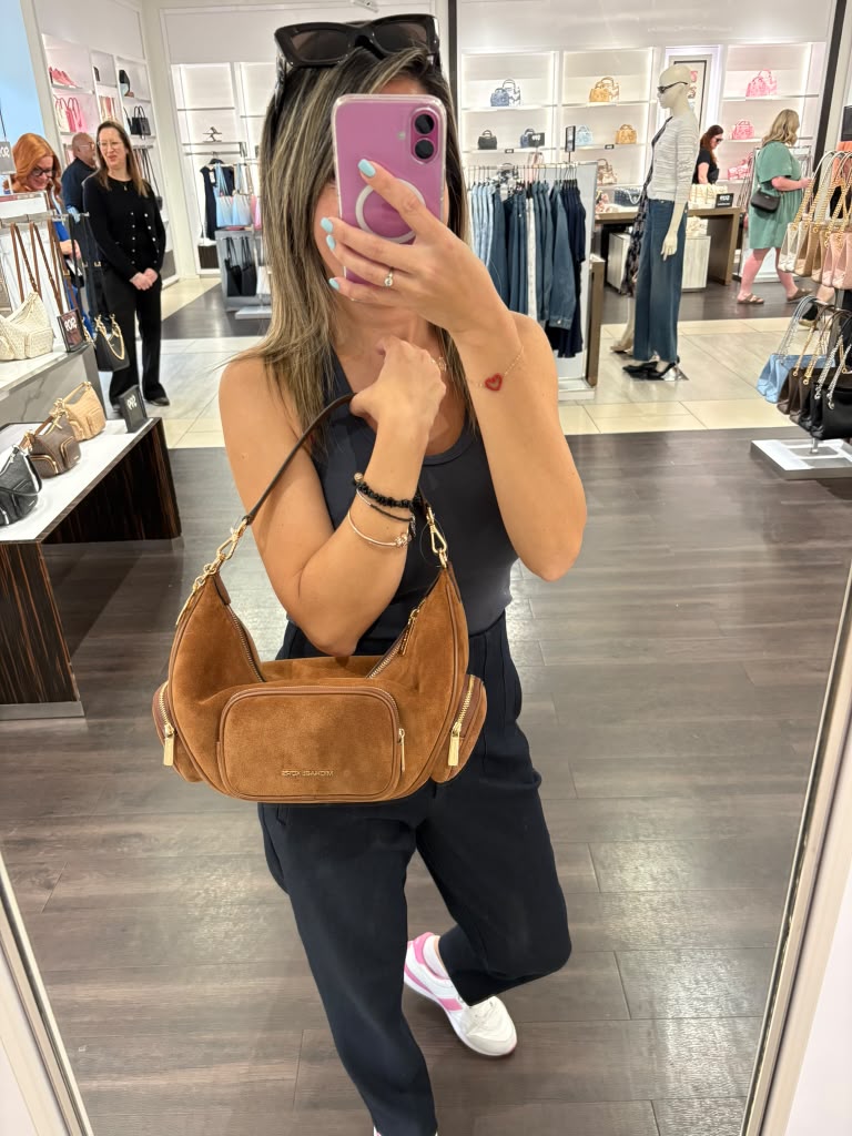 Cartera Convertible Merritt Gamuza Café Michael Kors