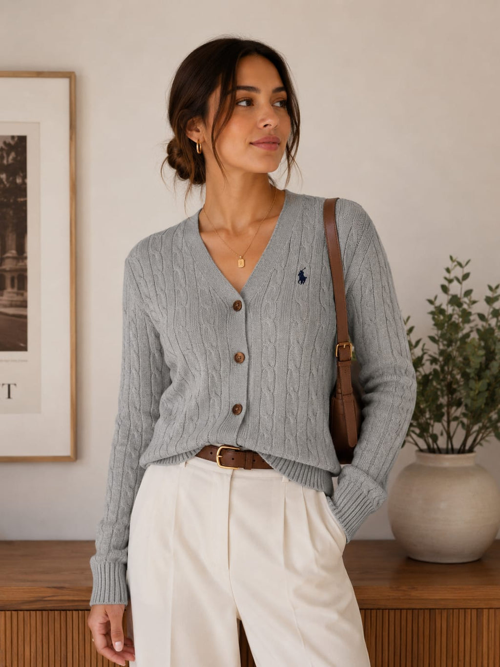 Cardigan Gris Juvenil Polo Ralph Lauren