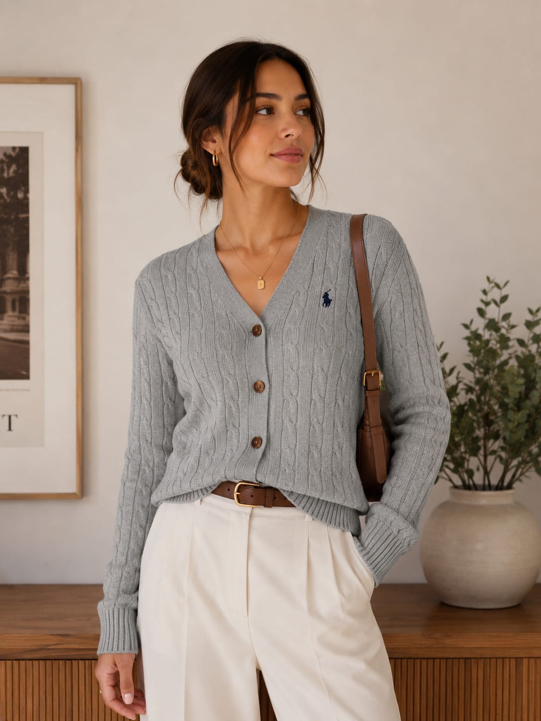 Cardigan Gris Juvenil Polo Ralph Lauren