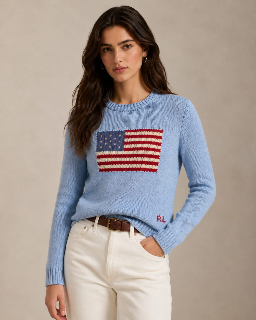 Sweater Celeste Bandera Algodón Adulto Mujer Polo Ralph Lauren