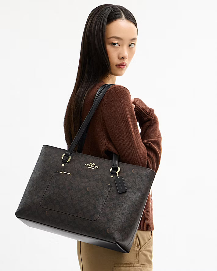 Cartera Gallery Tote Logo Café Coach