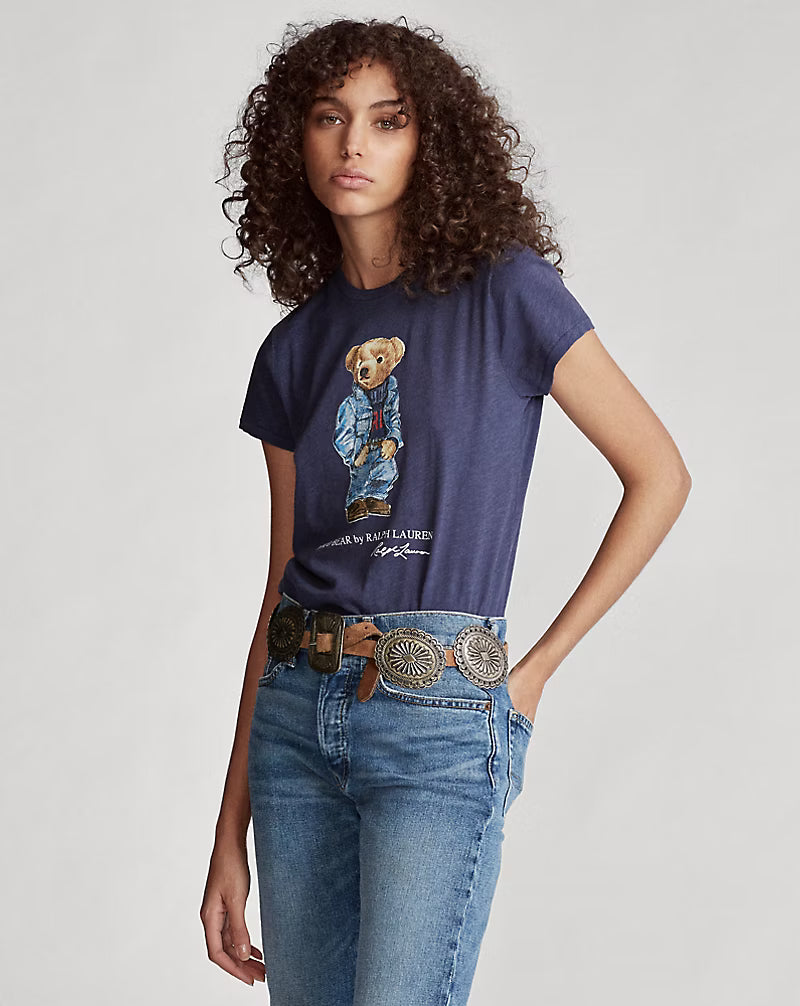 Polera Azul Rey Algodón Adulto Polo Bear