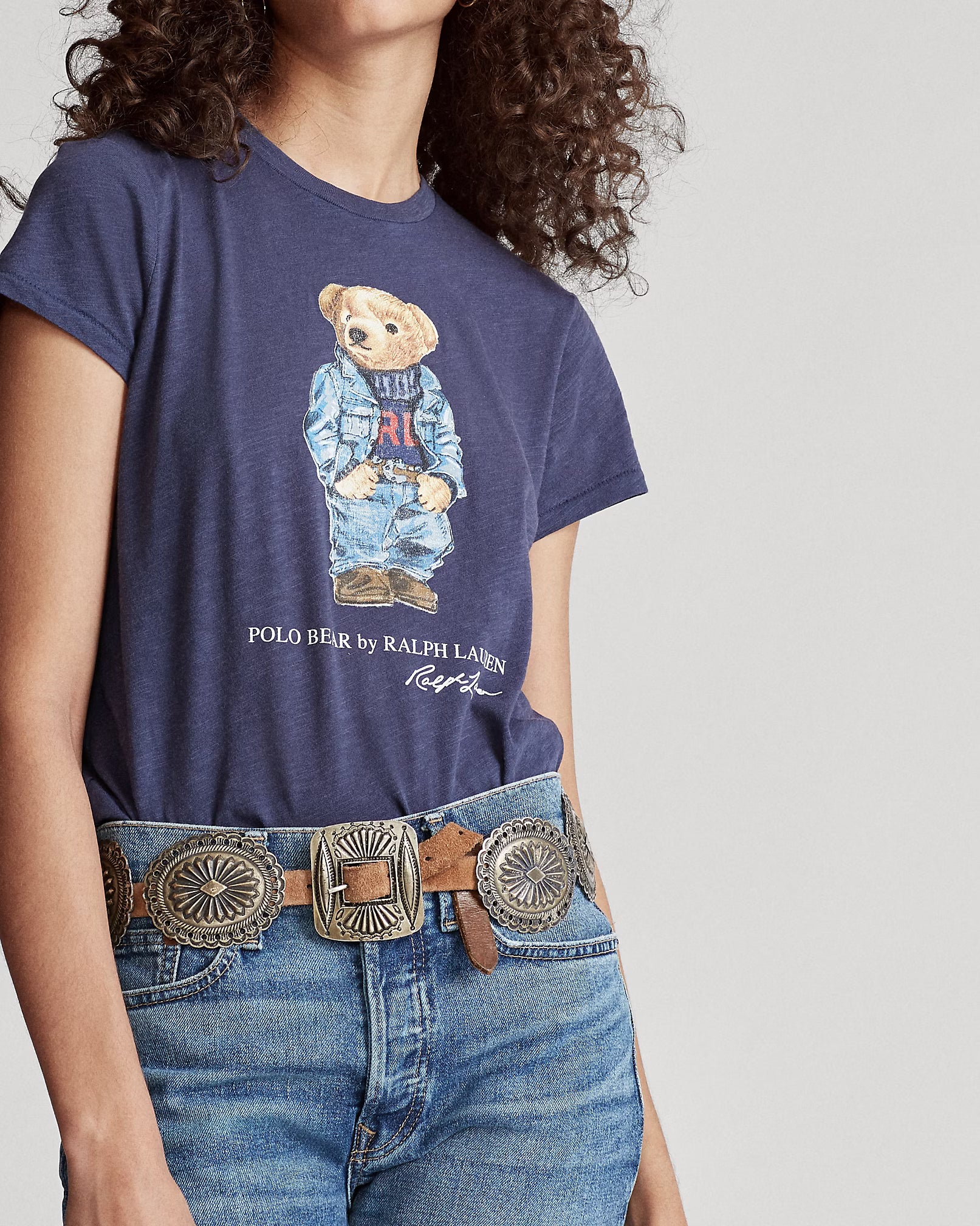 Polera Azul Rey Algodón Adulto Polo Bear
