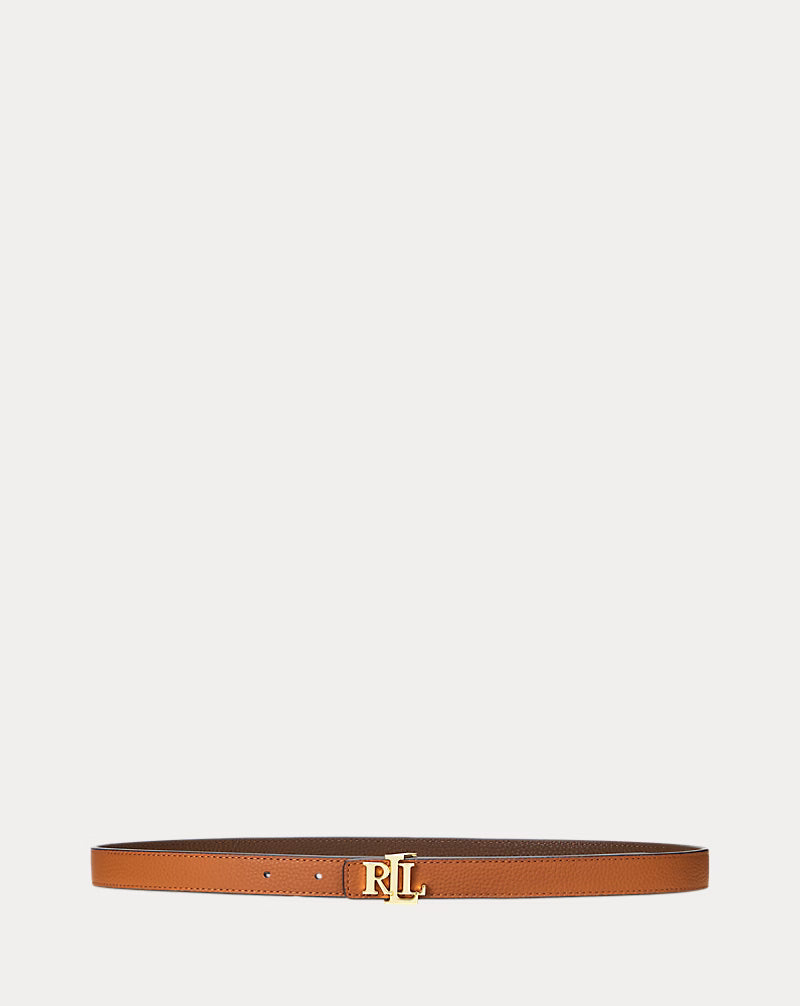 Cinturón Lauren Tan/Dark Brown Reversible 2 cm Ralph Lauren
