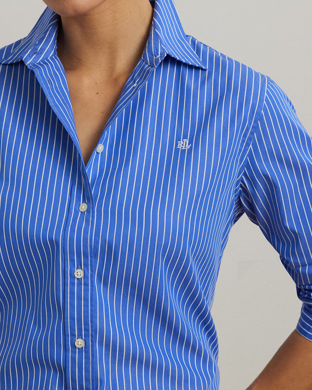 Camisa Celeste a Rayas Algodón Adulto Polo Ralph Lauren