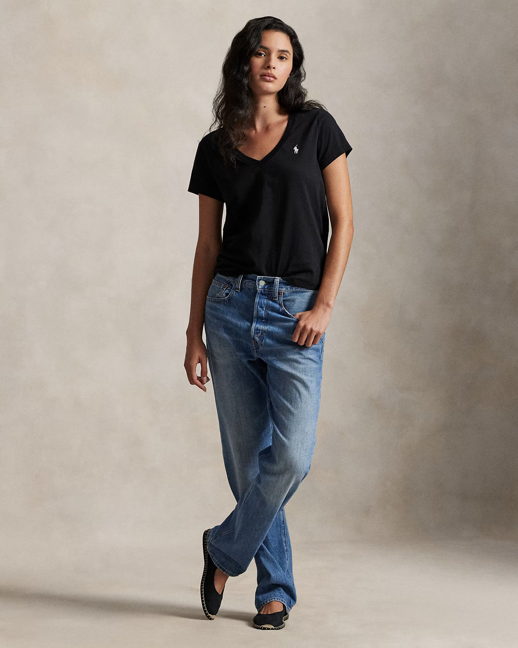 Polera Negra Algodón Adulto Mujer Polo Ralph Lauren