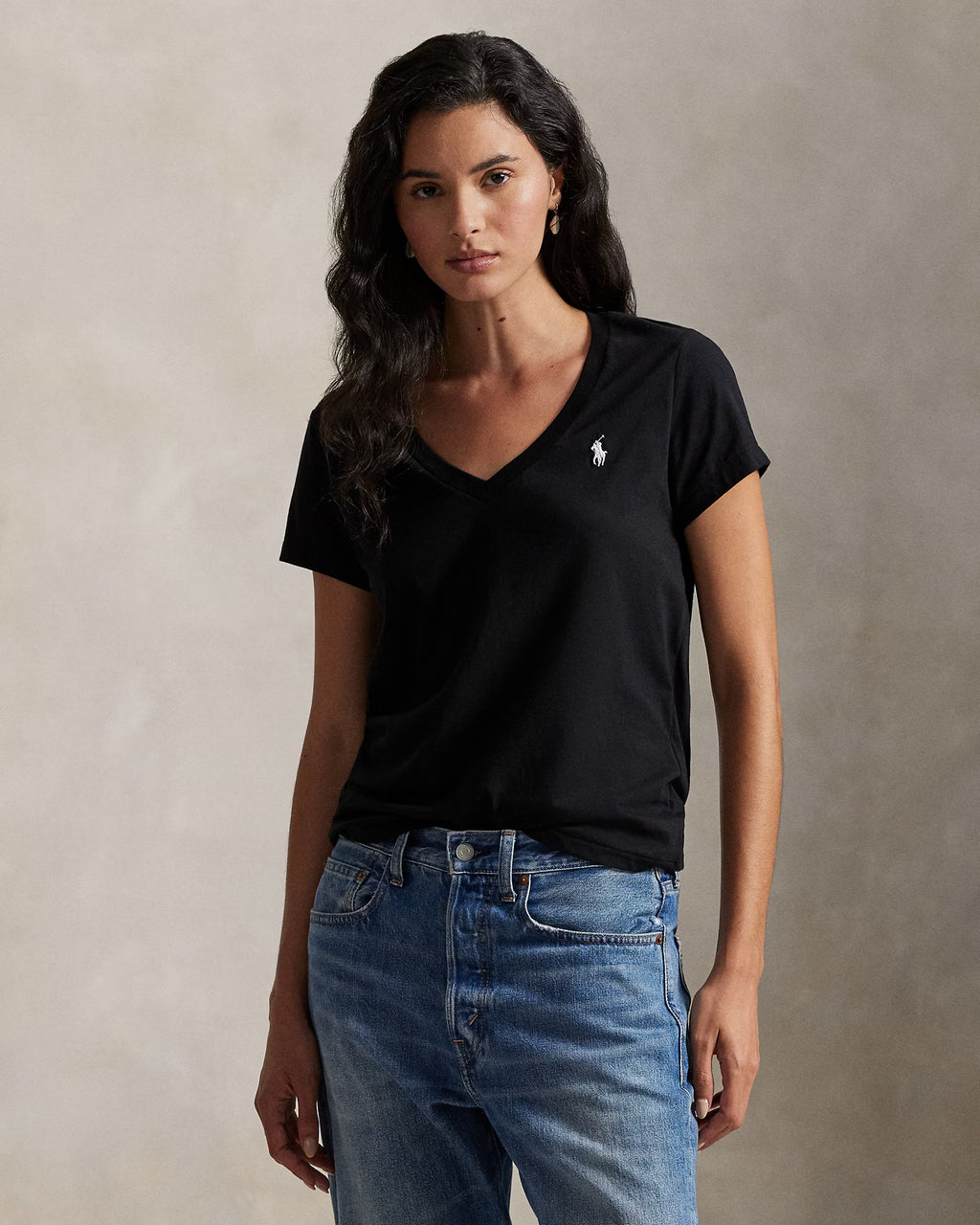 Polera Negra Algodón Adulto Mujer Polo Ralph Lauren