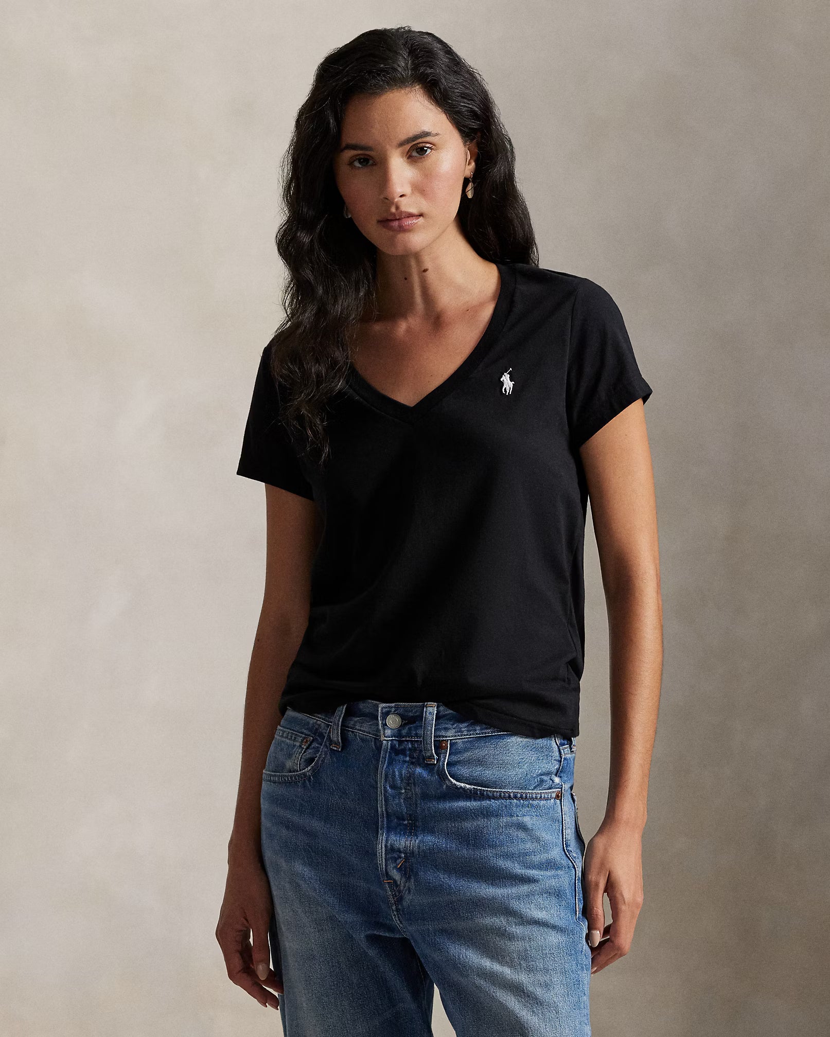 Polera Negra Algodón Adulto Mujer Polo Ralph Lauren