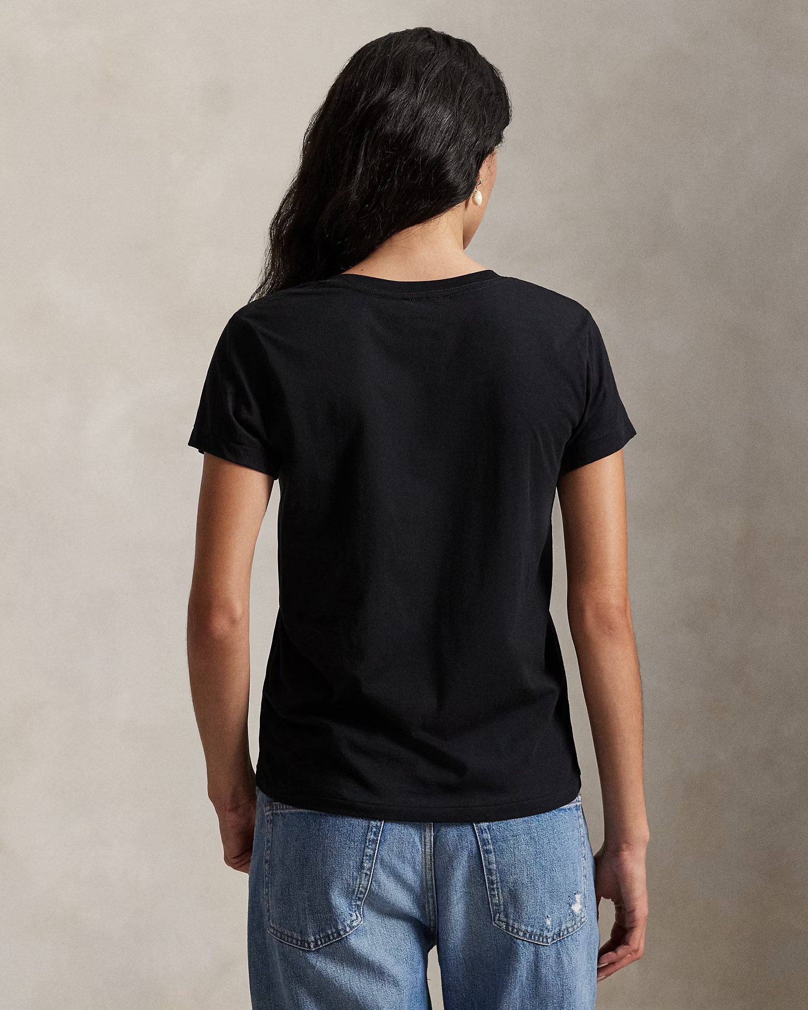 Polera Negra Algodón Adulto Mujer Polo Ralph Lauren
