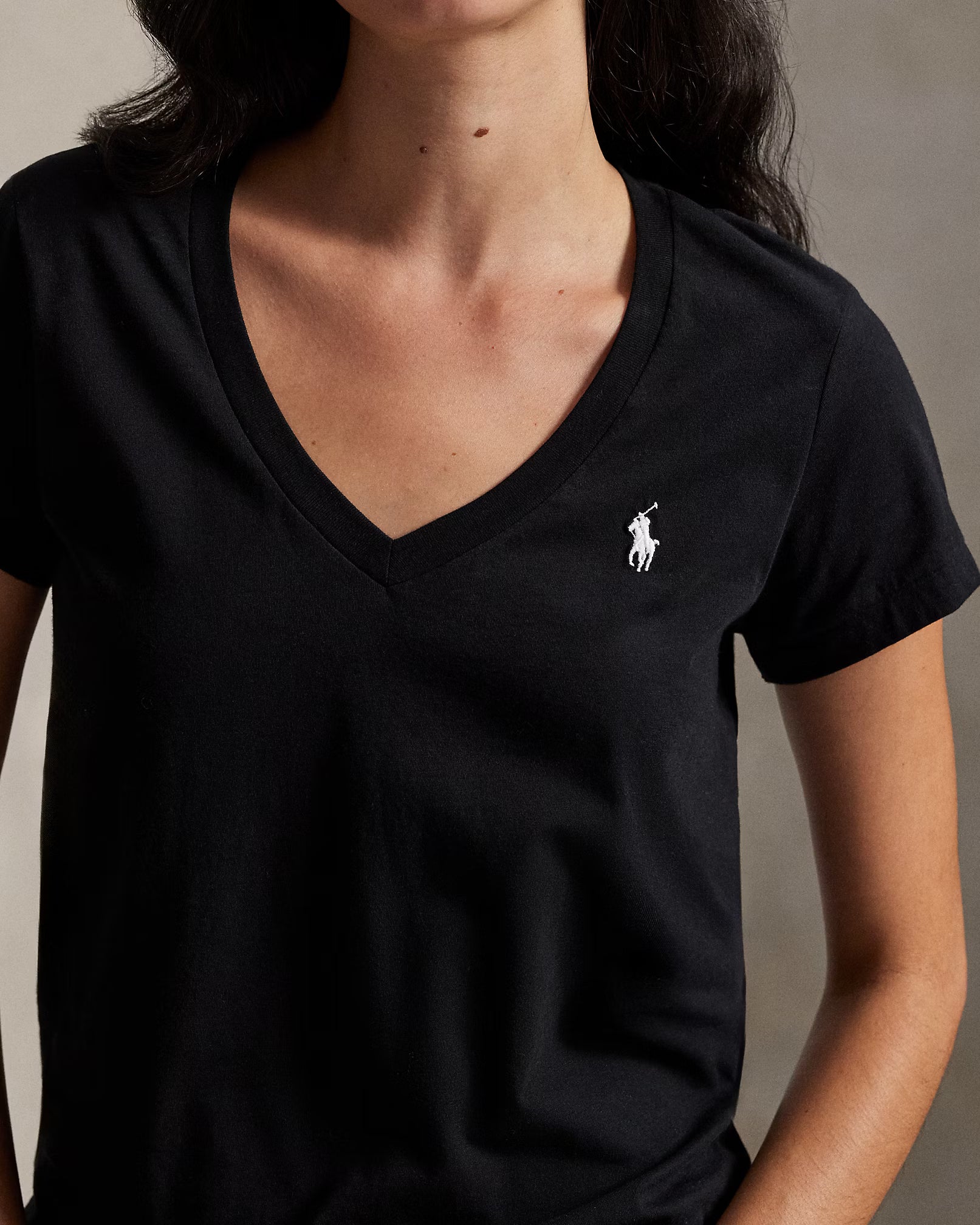 Polera Negra Algodón Adulto Mujer Polo Ralph Lauren