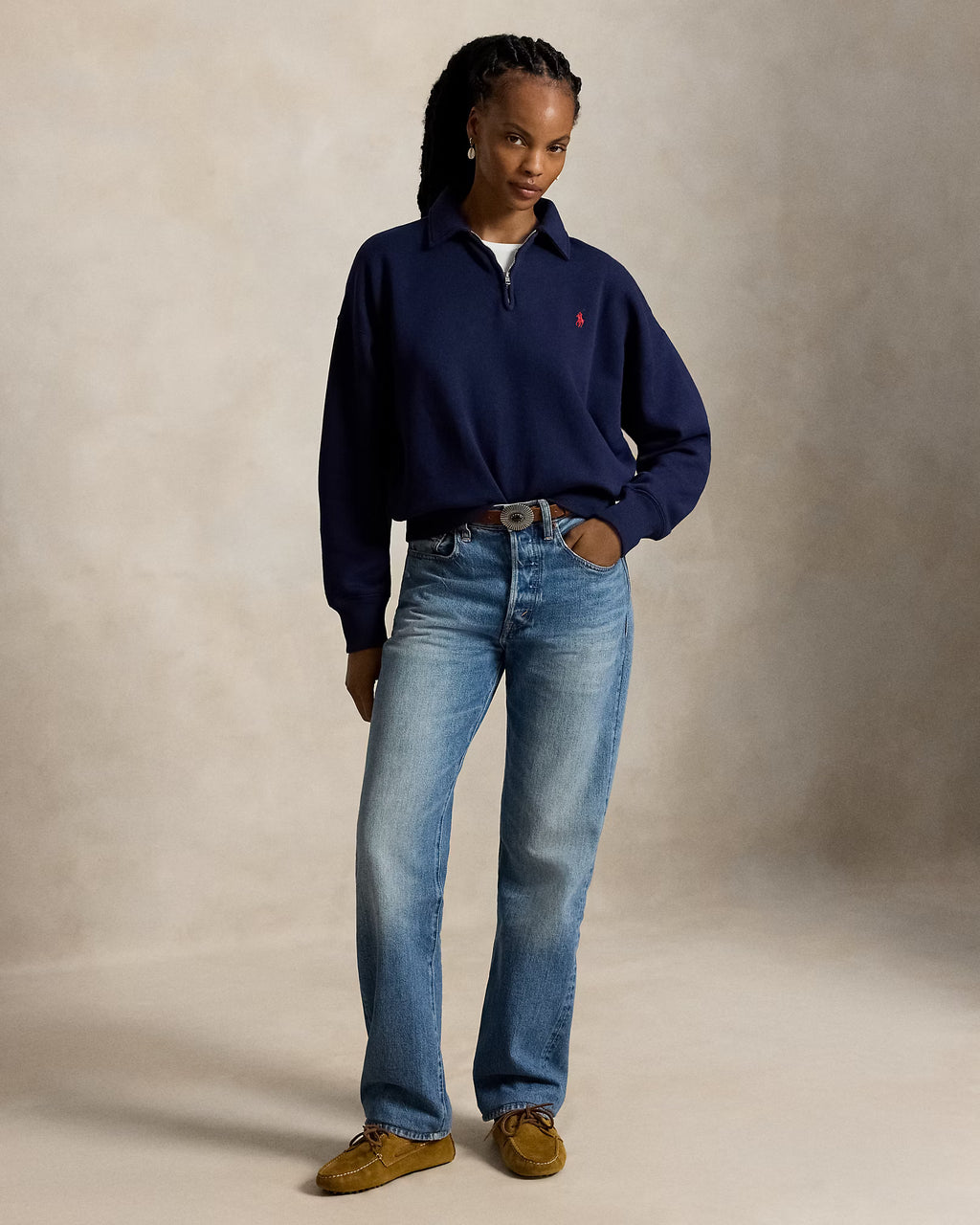 Polerón Oversize Azul Algodón Adulto Mujer Polo Ralph Lauren