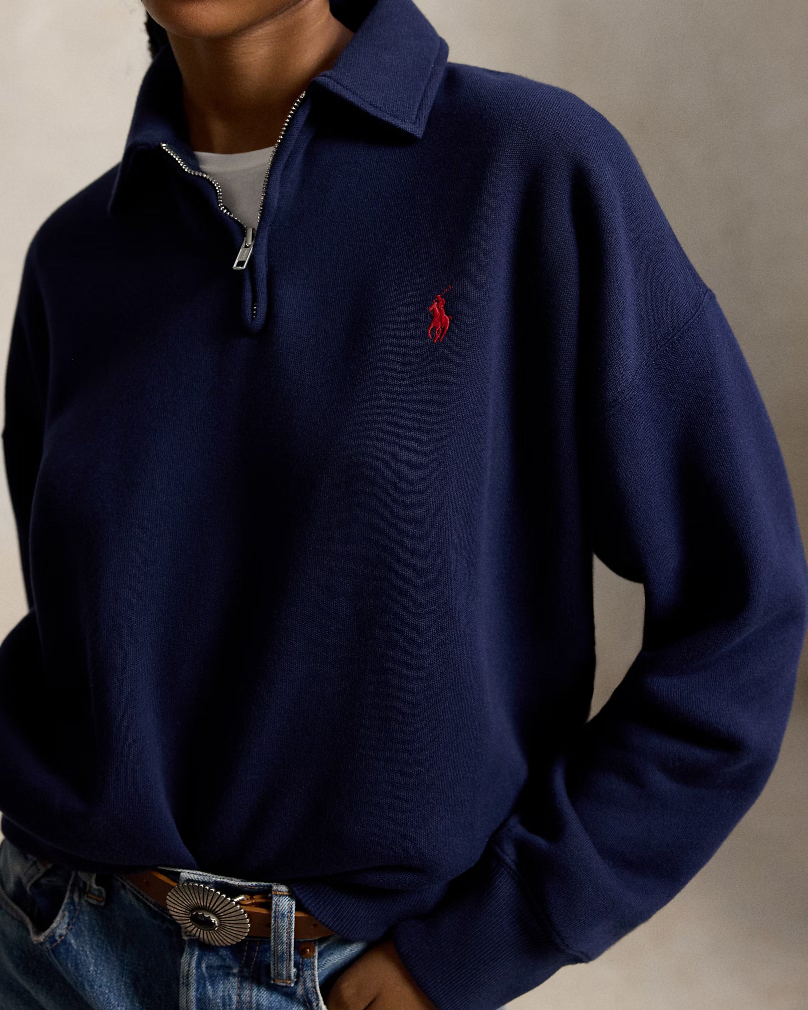 Polerón Oversize Azul Algodón Adulto Mujer Polo Ralph Lauren
