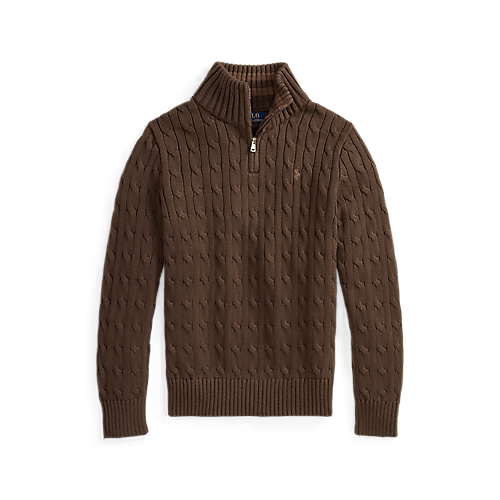 Sweater Chocolate Medio Cierre Juvenil Mujer Polo Ralph Lauren