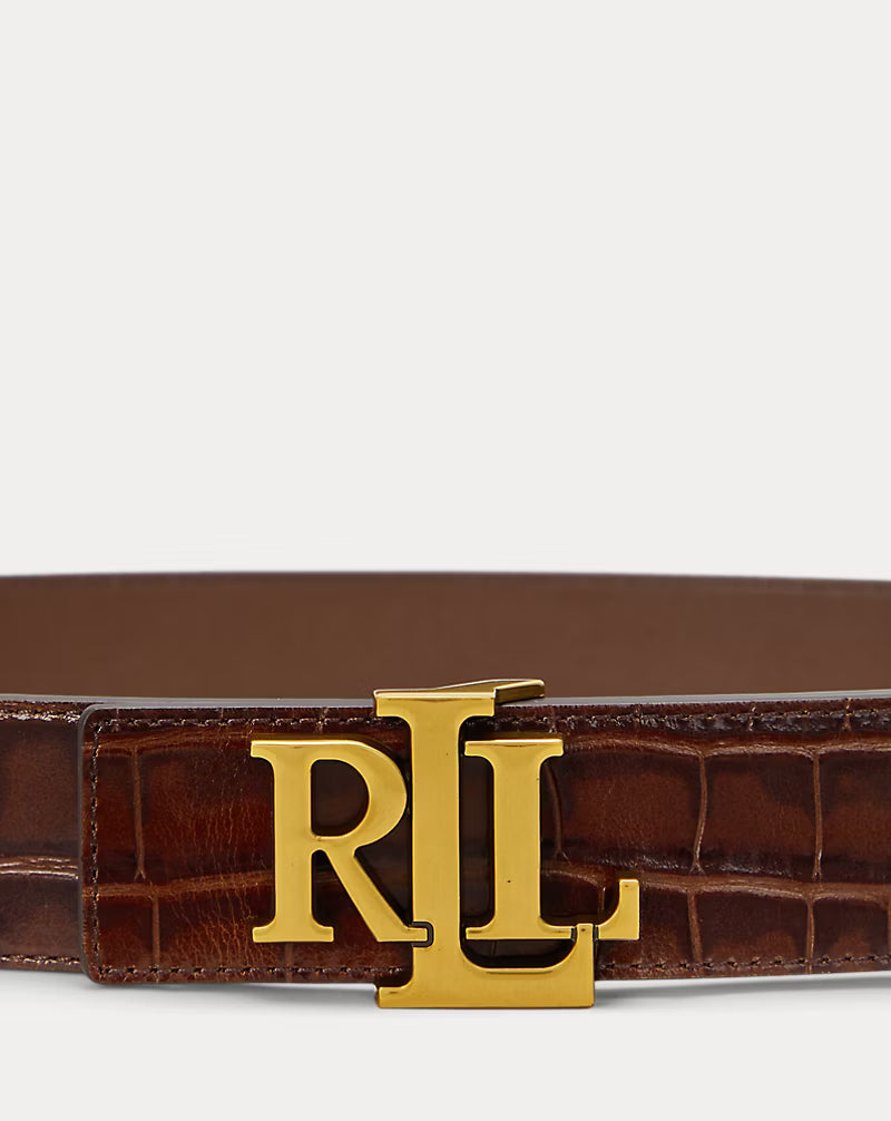Cinturón Mahogany Cuero Reversible 2 cm Ralph Lauren